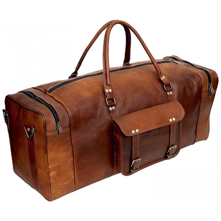 Bolsa-de-Viagem-Masculina-Classica-de-Couro-CUERO-Marrom-foto-2
