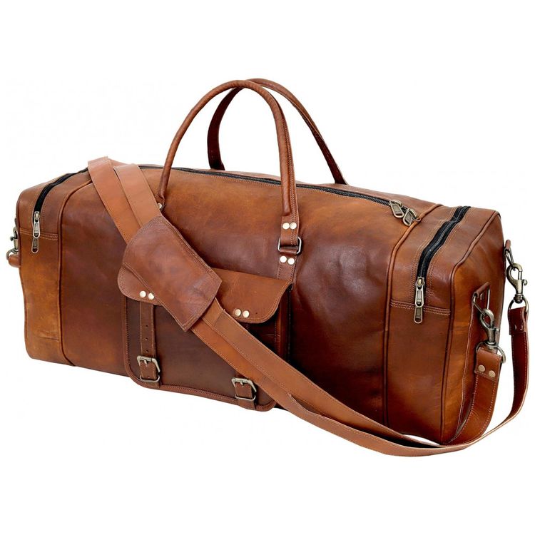Bolsa-de-Viagem-Masculina-Classica-de-Couro-CUERO-Marrom-foto-4
