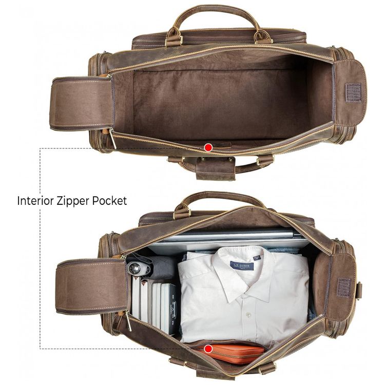 Texto-Bolsa-de-Viagem-Masculina-Classica-de-Couro--Marrom-foto-2