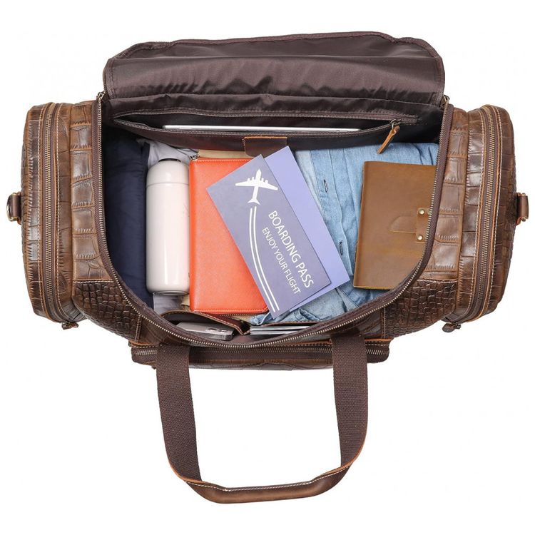 Bolsa-de-Viagem-Masculina-Classica-de-Couro-POLARE--Marrom-foto-4