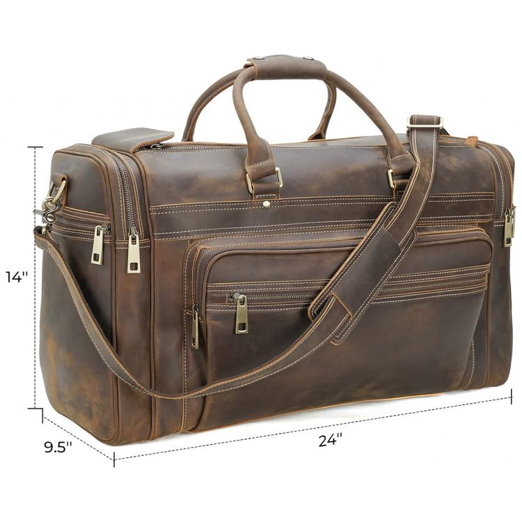 Texto-Bolsa-de-Viagem-Masculina-Classica-de-Couro--Marrom-foto-3