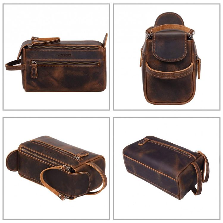 Necessaire-Masculina-Vintage-de-Couro-Sintetico-com-Forro-a-foto-2