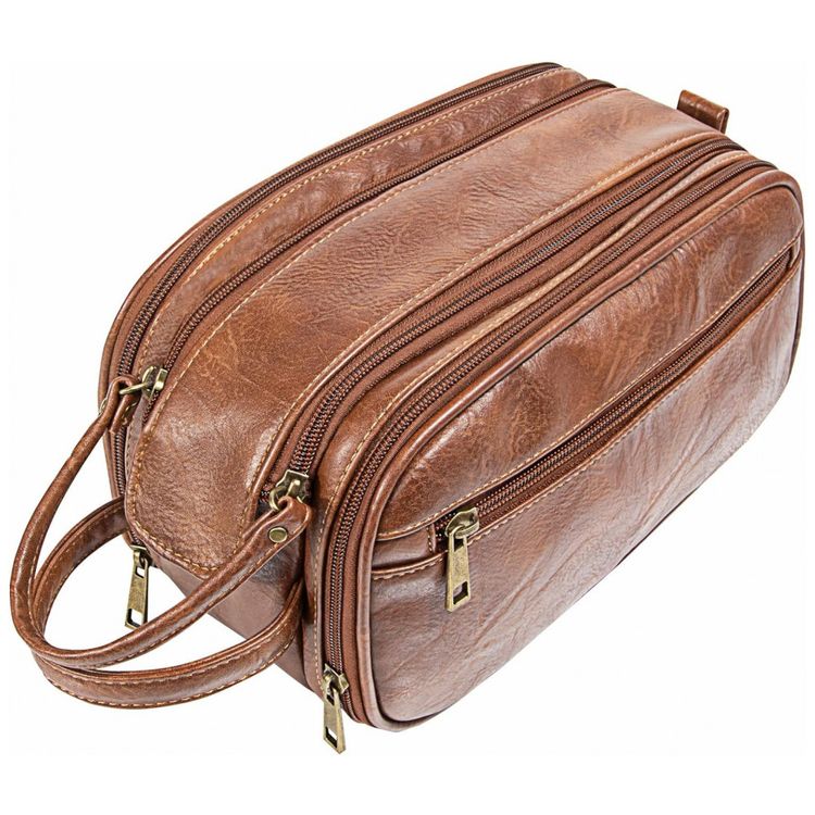 Necessaire-Masculina-Vintage-de-Couro-Sintetico-com-Forro-a-foto-0