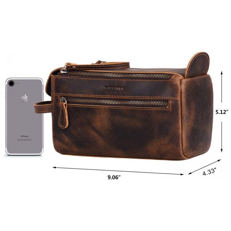 Necessaire-Masculina-Vintage-de-Couro-Sintetico-com-Forro-a-foto-4