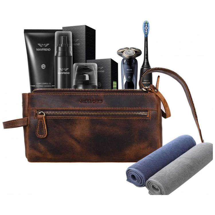 Necessaire-Masculina-Vintage-de-Couro-Sintetico-com-Forro-a-foto-5