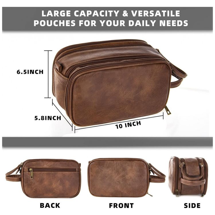Necessaire-Masculina-Vintage-de-Couro-Sintetico-com-Forro-a-foto-5