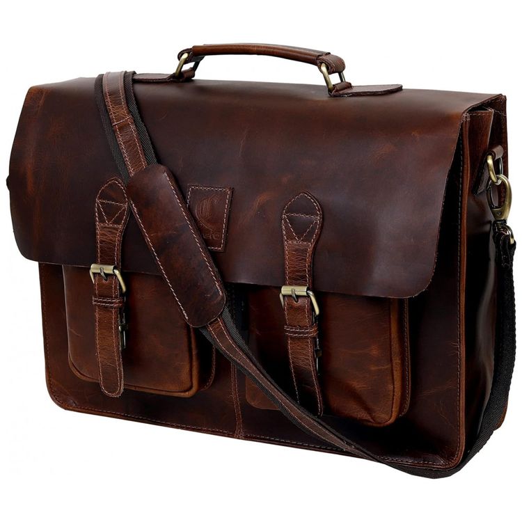 Bolsa-Pasta-de-Couro-Masculina-para-Laptop-C-CUERO-Marrom-foto-0