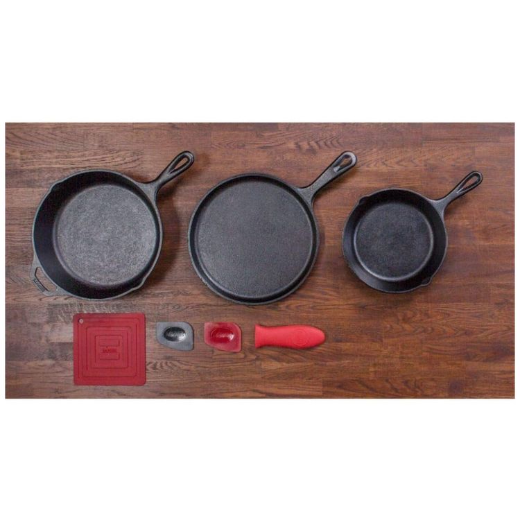 Conjunto-de-3-Frigideiras-de-Ferro-Fundido-Pre-Preparada-com-foto-3