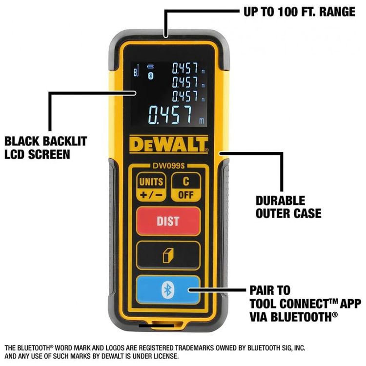 Medidor-de-Distancia-Digital-com-Bluetooth-DEWALT-DW099S-foto-1