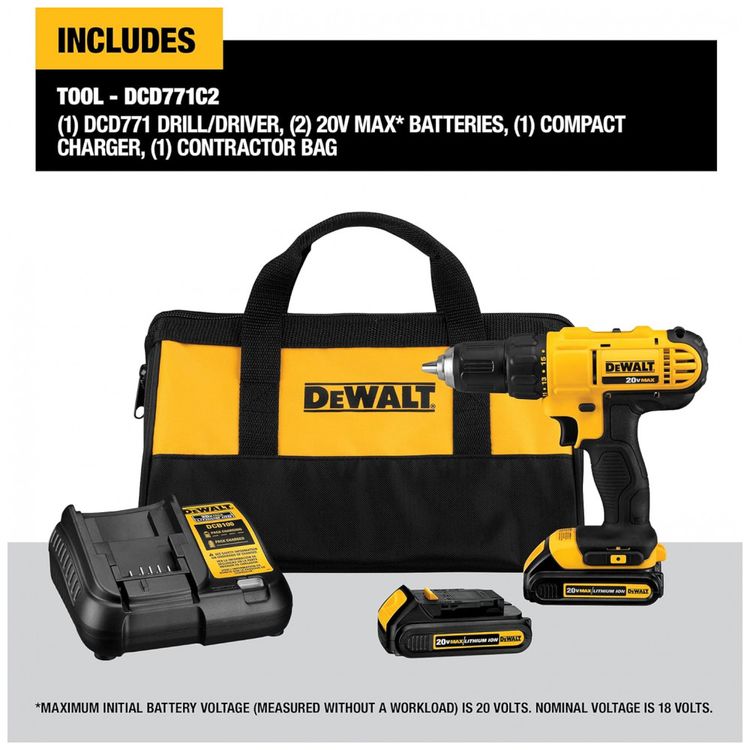 Kit-de-Furadeira-Eletrica-sem-Fio-20V-1500-RPM-300W-DEWALT-foto-1