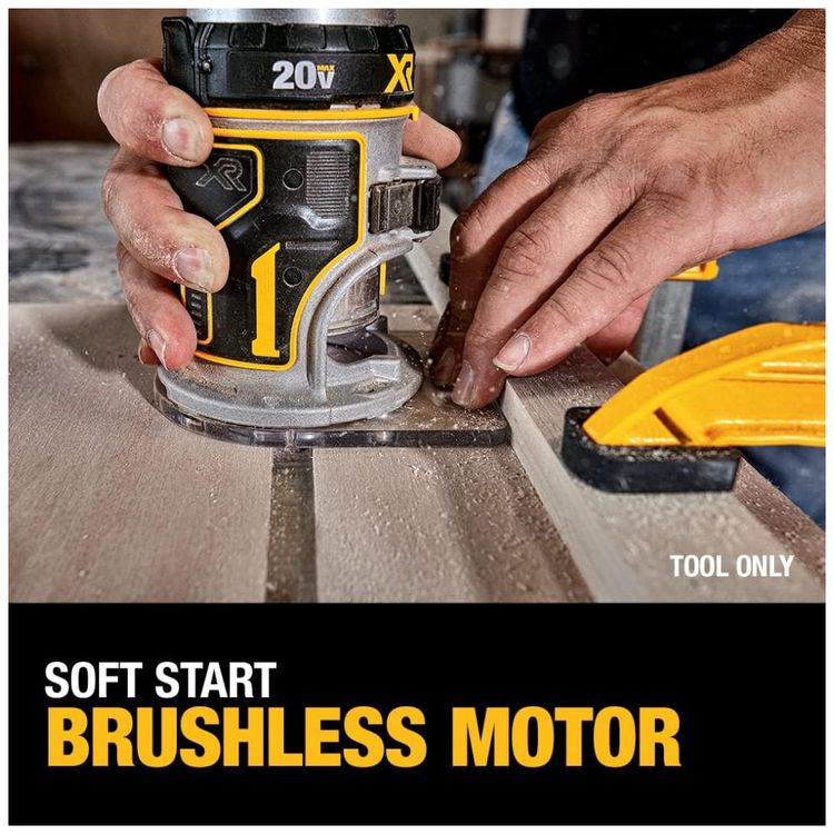 Roteador-sem-Fio-e-Escova-20V-DEWALT-DCW600B-Amarelo-foto-2