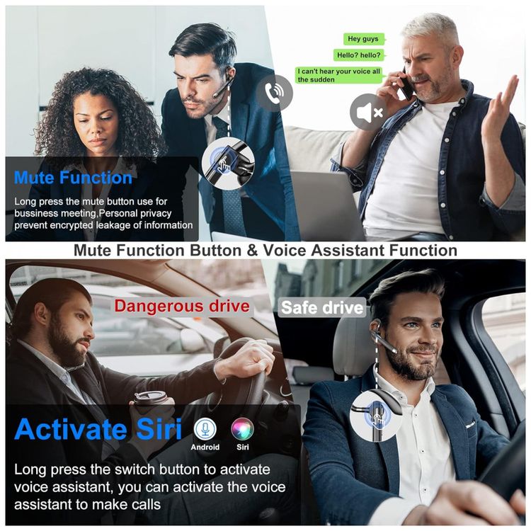 XVV-Fone-de-ouvido-sem-Fio-Headset-Bluetooth-para-Chamadas-foto-2