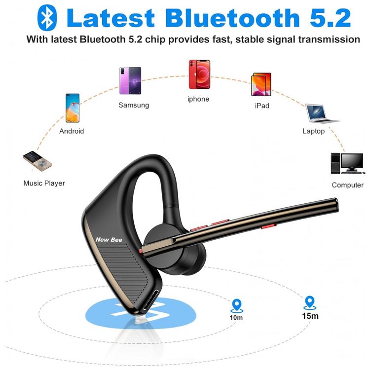 Fone-de-ouvido-sem-Fio-Headset-Bluetooth-para-Chamadas-com-foto-4