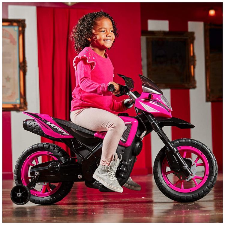 Huffy-Moto-Eletrical-Infantil-6V-com-Luzes-e-Sons-Rosa-foto-2