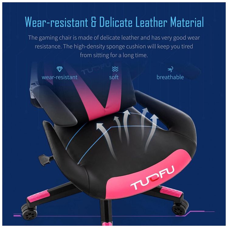 Cadeira-Gamer-Ergonomica-Ajustavel-com-Apoio-para-a-Lombar-foto-3