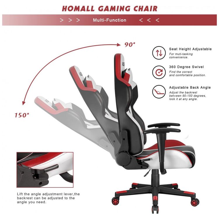 Homall-Cadeira-Gamer-Ergonomica-Ajustavel-com-Apoio-para-a-foto-4