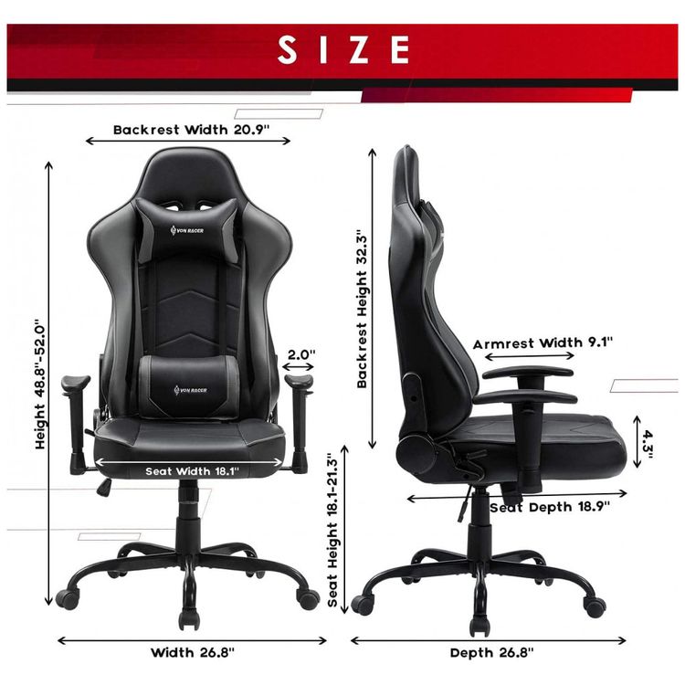 Blue-Whale-Cadeira-Gamer-Ergonomica-Ajustavel-com-Apoio-para-foto-2