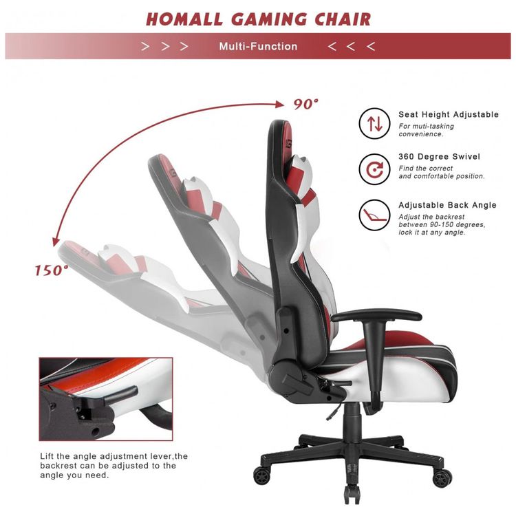 Homall-Cadeira-Gamer-Ergonomica-Ajustavel-com-Apoio-para-a-foto-4