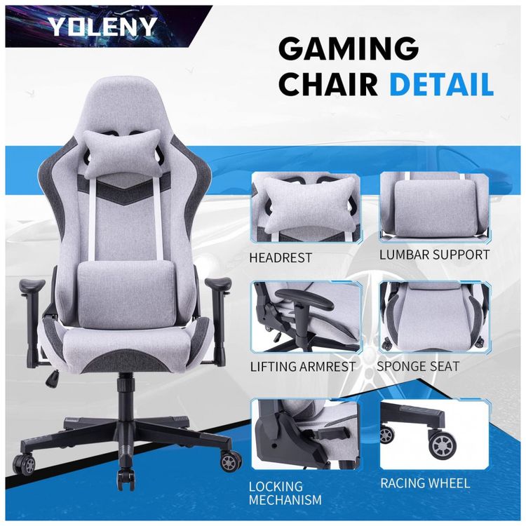 YOLENY-Cadeira-Gamer-Ergonomica-Ajustavel-com-Apoio-para-a-foto-2