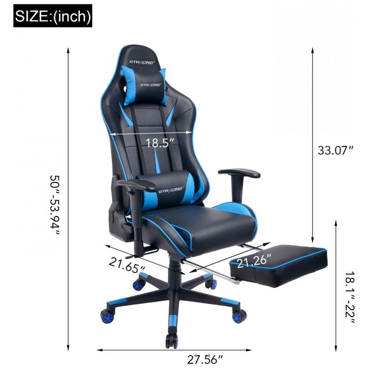 GTRACING-Cadeira-Gamer-Ergonomica-Ajustavel-com-Apoio-para-foto-1
