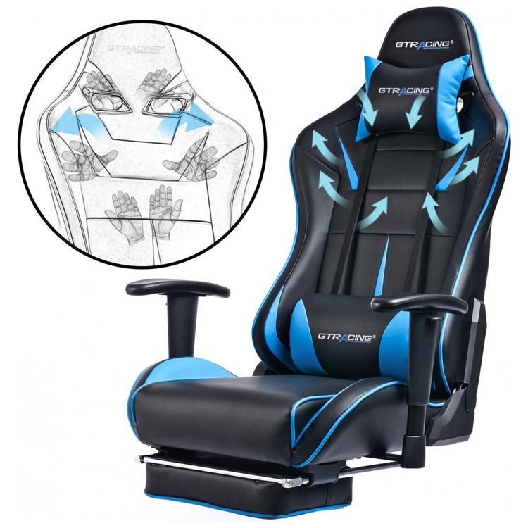 GTRACING-Cadeira-Gamer-Ergonomica-Ajustavel-com-Apoio-para-foto-3