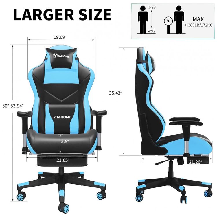 Cadeira-Gamer-Ergonomica-Ajustavel-com-Apoio-para-os-Pes-foto-1