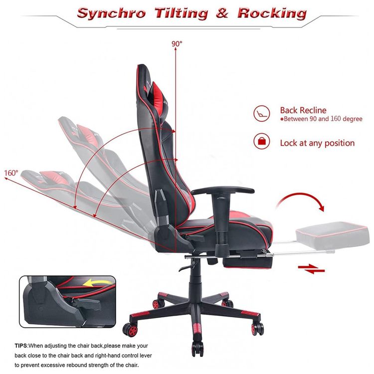 GTRACING-Cadeira-Gamer-Ergonomica-Ajustavel-com-Apoio-para-foto-3
