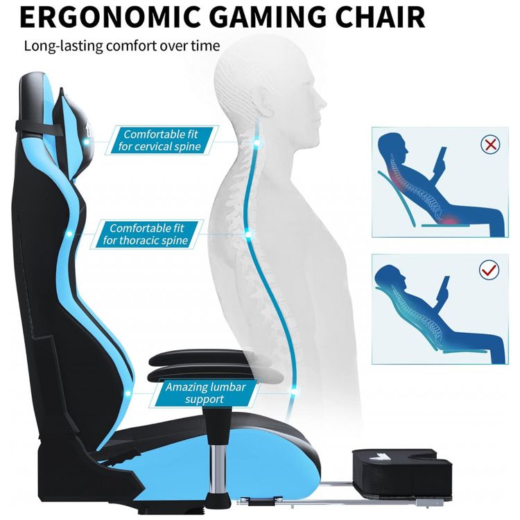 Cadeira-Gamer-Ergonomica-Ajustavel-com-Apoio-para-os-Pes-foto-3