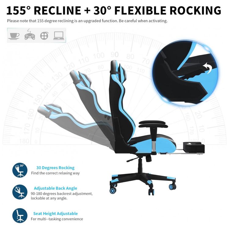 Cadeira-Gamer-Ergonomica-Ajustavel-com-Apoio-para-os-Pes-foto-4