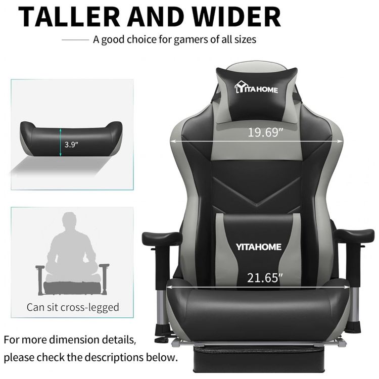YITAHOME-Cadeira-Gamer-Ergonomica-Ajustavel-com-Apoio-para-foto-1