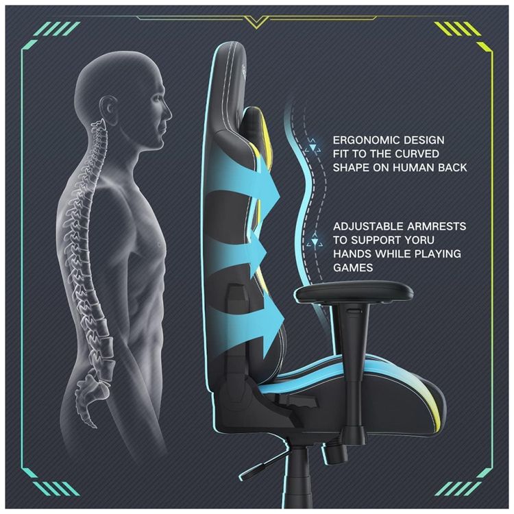 Cadeira-Gamer-Ergonomica-Ajustavel-com-Apoio-para-a-Lombar-foto-3