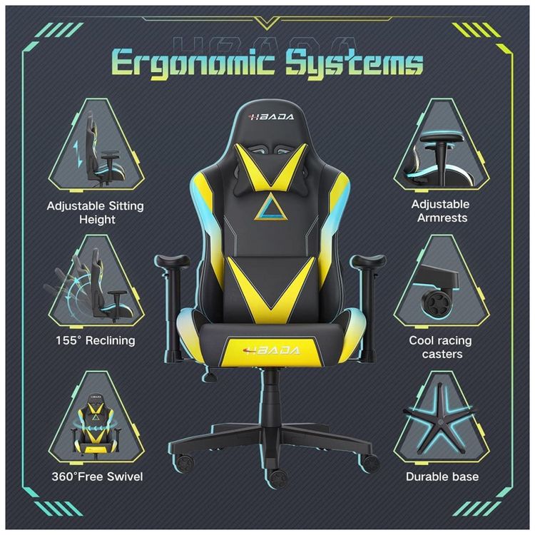 Cadeira-Gamer-Ergonomica-Ajustavel-com-Apoio-para-a-Lombar-foto-4