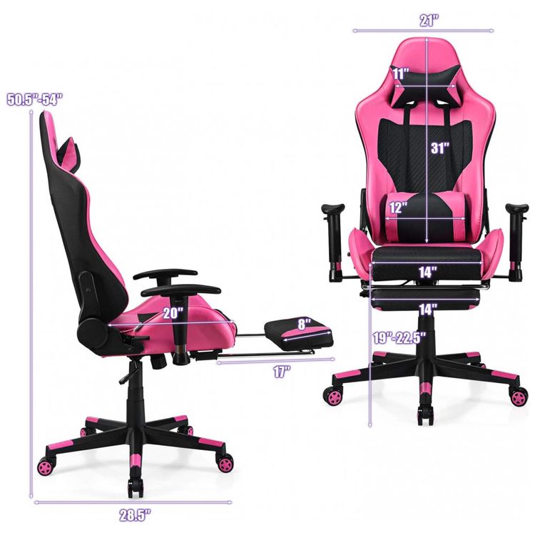 Cadeira-Gamer-Ergonomica-Ajustavel-com-Apoio-para-os-Pes-foto-2