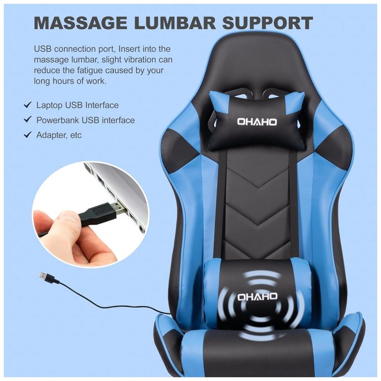 Cadeira-Gamer-Ergonomica-Ajustavel-com-Apoio-para-os-Pes-foto-2