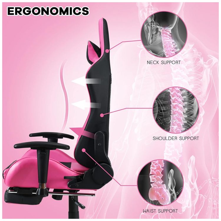 Cadeira-Gamer-Ergonomica-Ajustavel-com-Apoio-para-os-Pes-foto-4