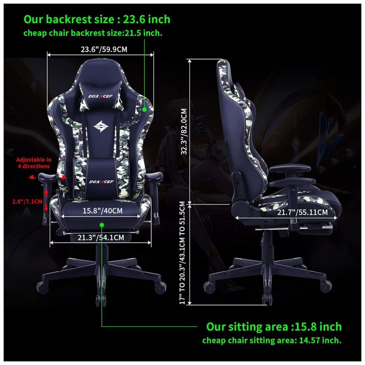 DOXACEF-Cadeira-Gamer-Ergonomica-Ajustavel-com-Apoio-para-os-foto-1