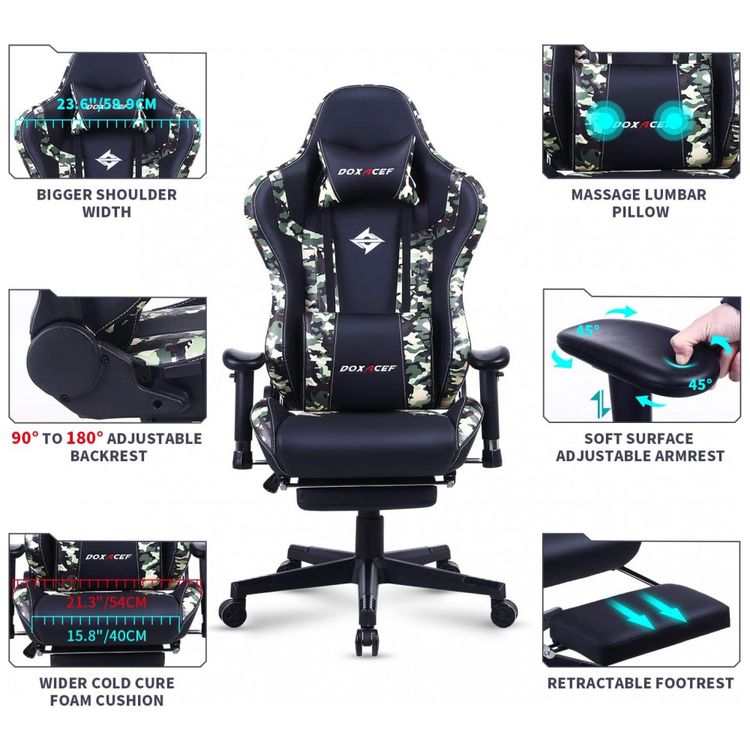 DOXACEF-Cadeira-Gamer-Ergonomica-Ajustavel-com-Apoio-para-os-foto-2