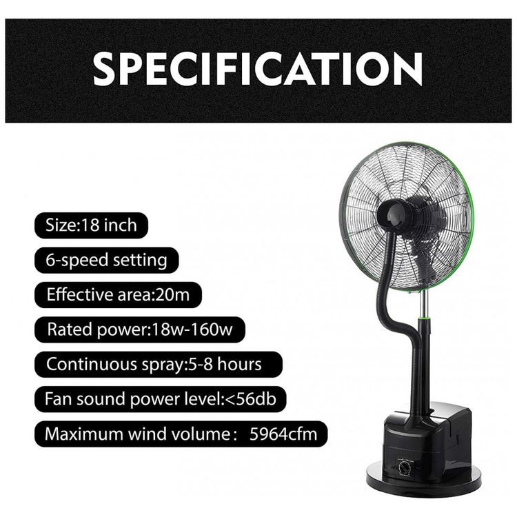 Simple-Deluxe-18-Inch-Misting-fan-Ventilador-de-Coluna-9-foto-1