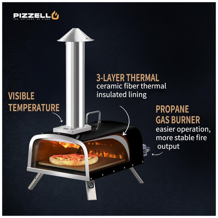 PIZZELLO-Forno-de-Pizza-a-Gas-em-Aco-Inox-com-Acessorios-foto-3