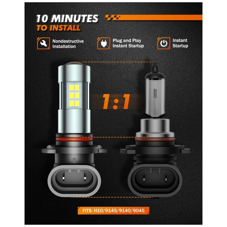 Kit-Xenon-Lampadas-LED-Branca-15000-Lumens-6000K-H10-9145-foto-3