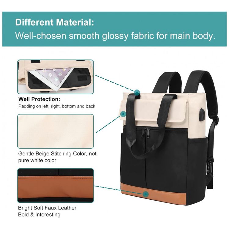 Cyurey-Mochila-Feminina-para-Laptop-conversivel-para-Bolsa-foto-2