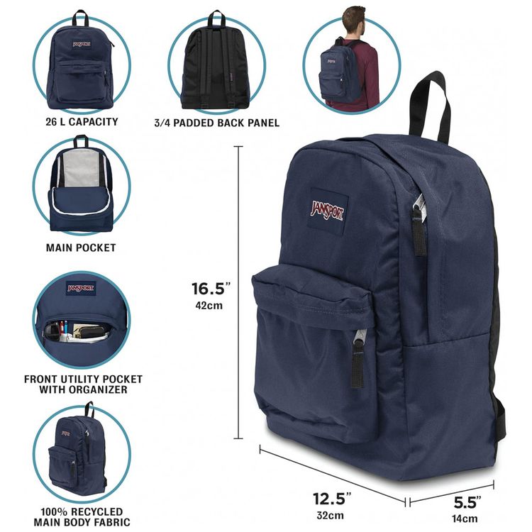 SuperBreak-Mochila-Unissex-JANSPORT-JS00T501-Preto-foto-2