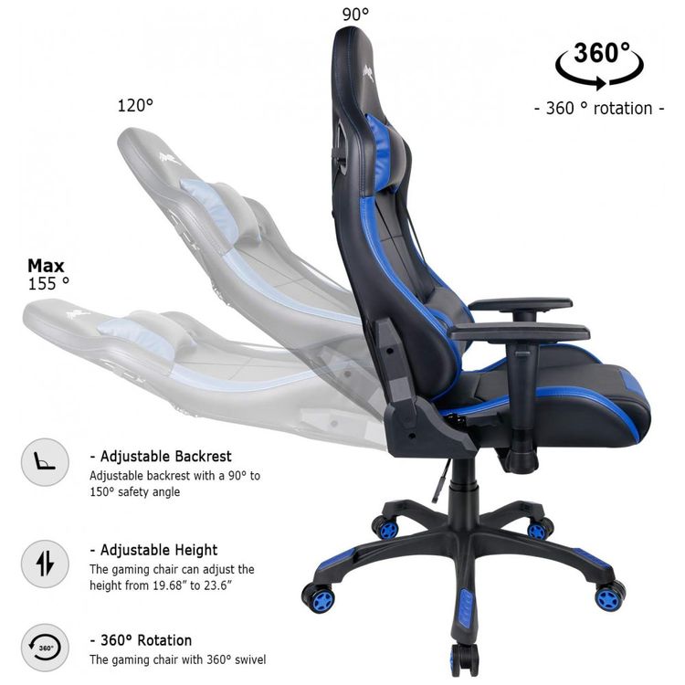 Leopard-Cadeira-de-Escritorio-Gamer-Giratoria-e-Reclinavel-foto-2