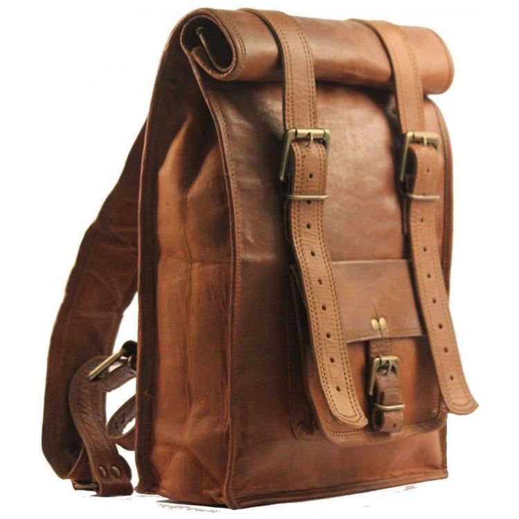 Urban-Dezire-Mochila-Vintage-de-Couro-para-Laptop-Masculina-foto-0