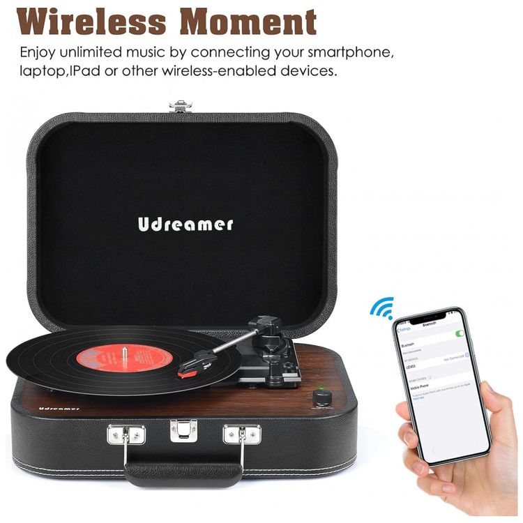 Udreamer-Vitrola-Toca-Discos-com-Alto-Falante-Bluetooth-USB-foto-2