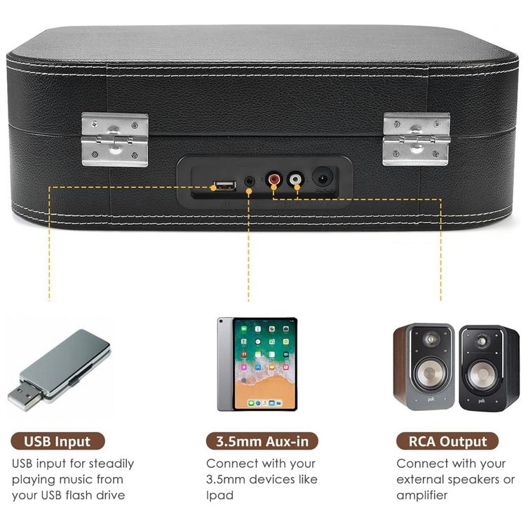 Udreamer-Vitrola-Toca-Discos-com-Alto-Falante-Bluetooth-USB-foto-3
