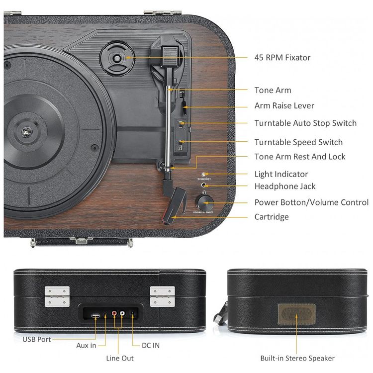 Udreamer-Vitrola-Toca-Discos-com-Alto-Falante-Bluetooth-USB-foto-5