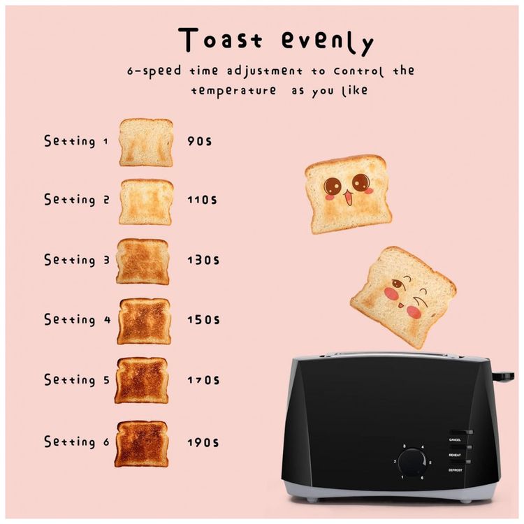 Toaster-Torradeira-Eletrica-de-2-Fatias-com-6-Niveis-de-foto-2