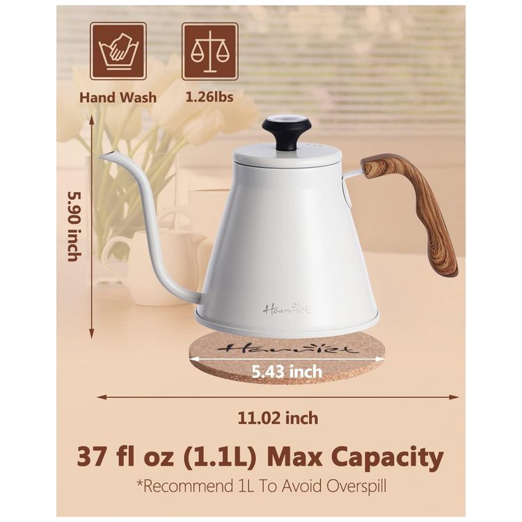 Gooseneck-Chaleira-de-Agua-1.1L-com-Termometro-e-Cabo-Anti-foto-2