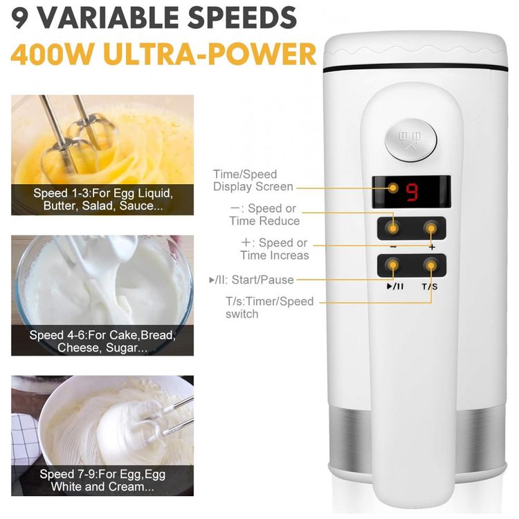 Batedeira-de-Mao-com-9-Velocidades-e-Acessorios-400W-foto-1